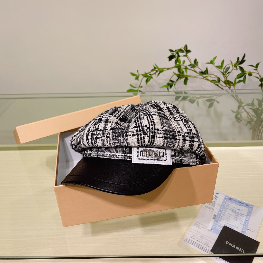 Lúxus Tweed Newsboy Cap | Lúxus hönnuður fyrir konur