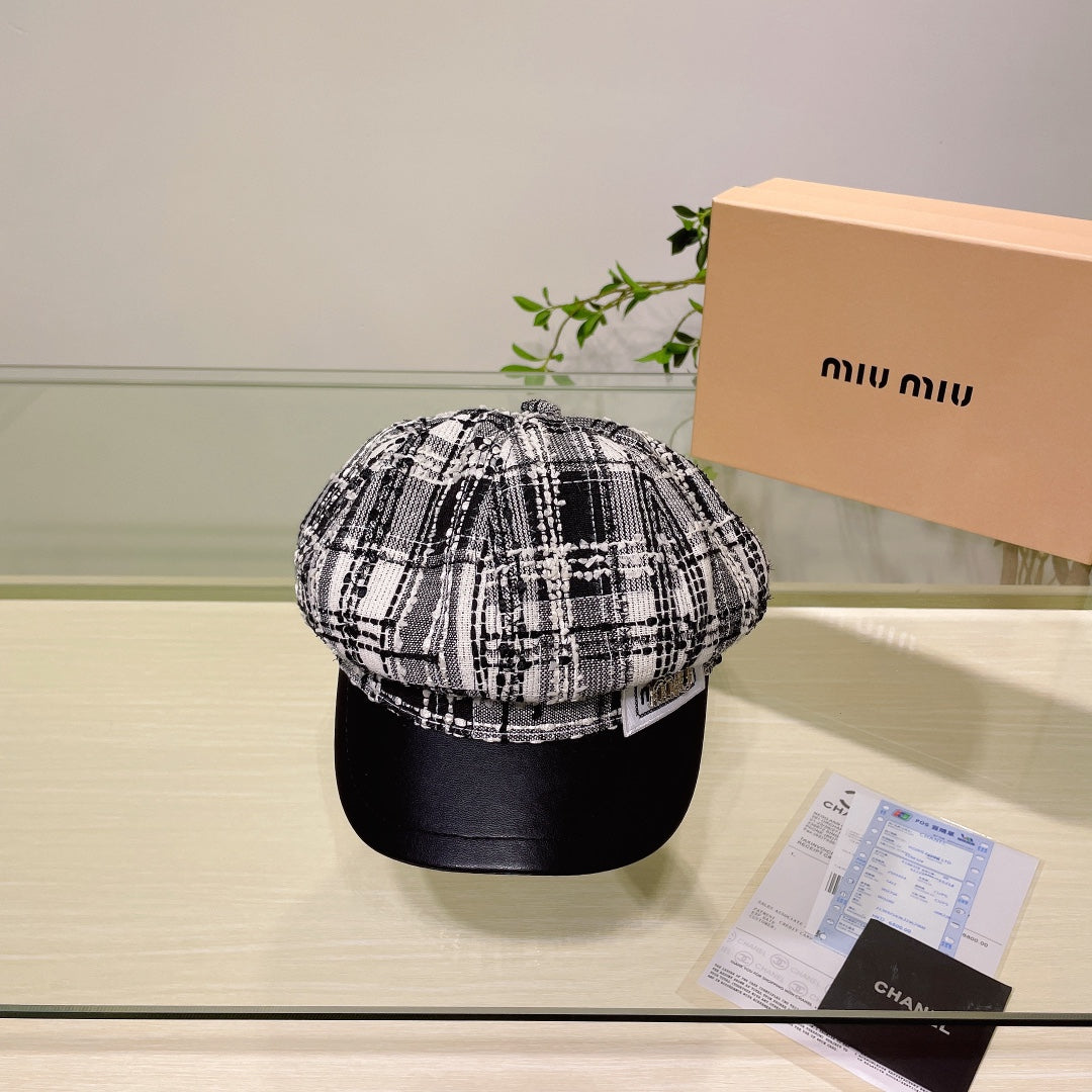 Lúxus Tweed Newsboy Cap | Lúxus hönnuður fyrir konur