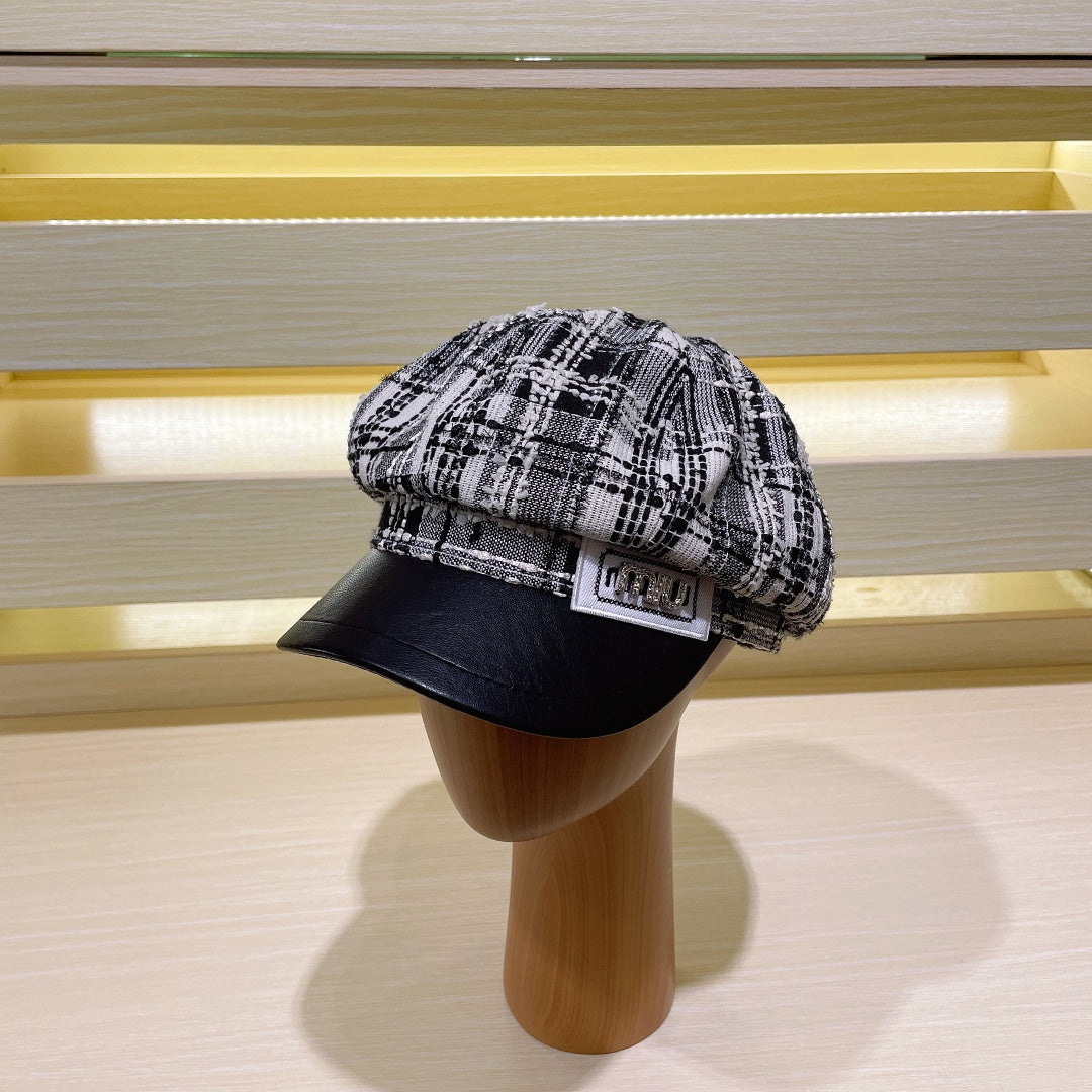 Lúxus Tweed Newsboy Cap | Lúxus hönnuður fyrir konur