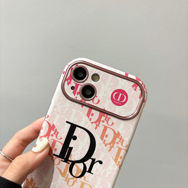حافظة iPhone جلدية باللون الأبيض & بني اللون