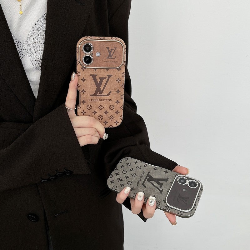 Luksa Bruna & Nigra Kolora Leda iPhone-Kazo