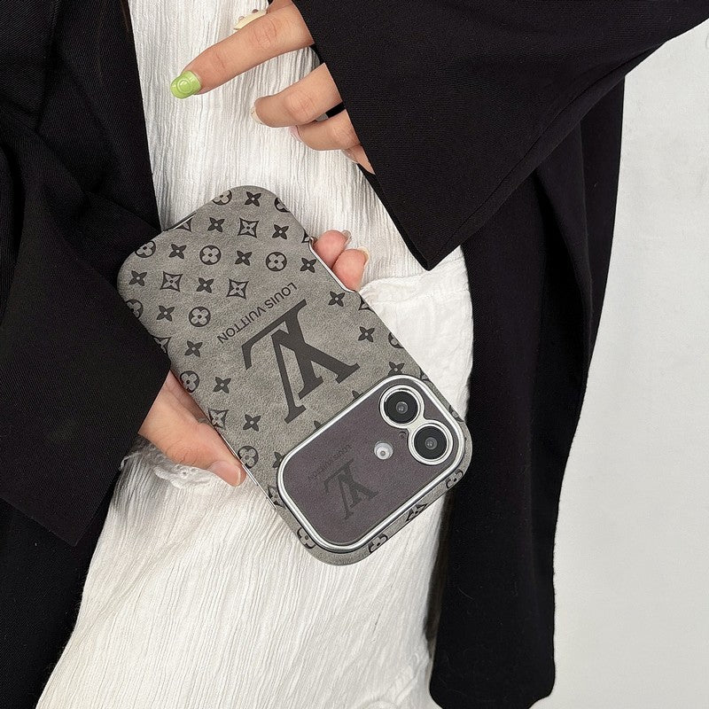 Luxury Brown & Black Color Leather iPhone Case
