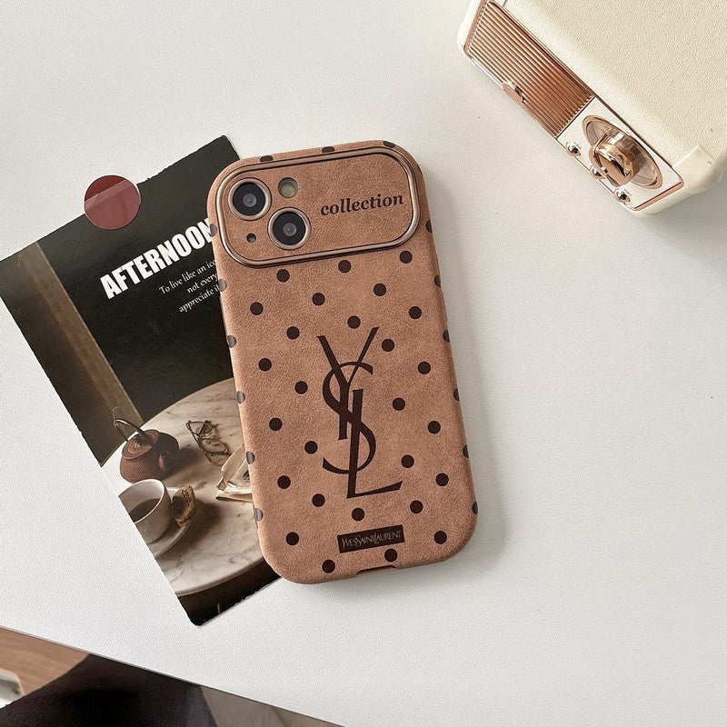 Heilige iPhone-Hülle aus braunem Leder