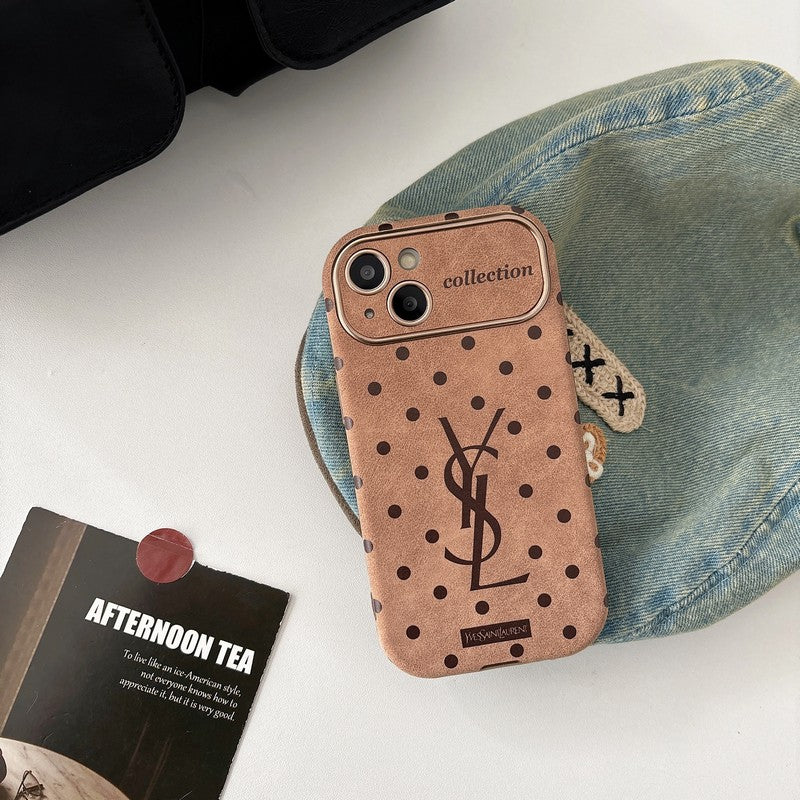 Heilige iPhone-Hülle aus braunem Leder