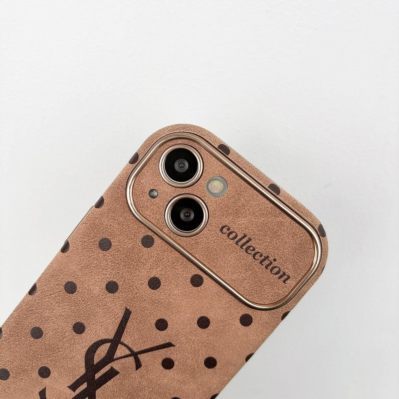 Heilige iPhone-Hülle aus braunem Leder