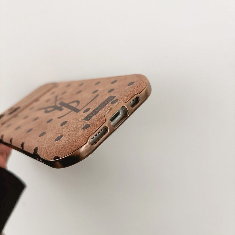 Heilige iPhone-Hülle aus braunem Leder
