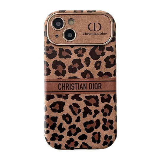 Étui pour iPhone en cuir de couleur marron à la mode