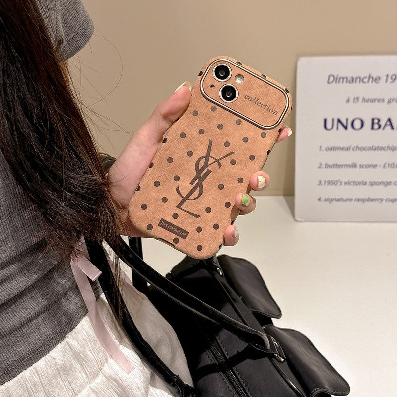 Heilige iPhone-Hülle aus braunem Leder