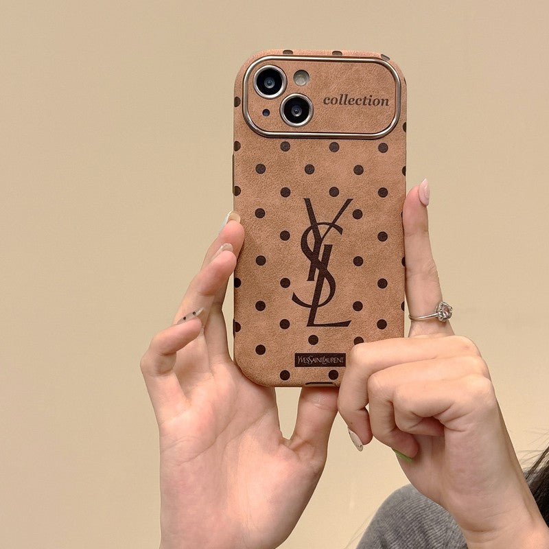 Heilige iPhone-Hülle aus braunem Leder