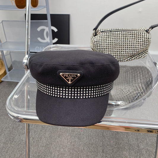 Fashion Triangle Logo Bomuld Baret | Luksus designer fransk hat