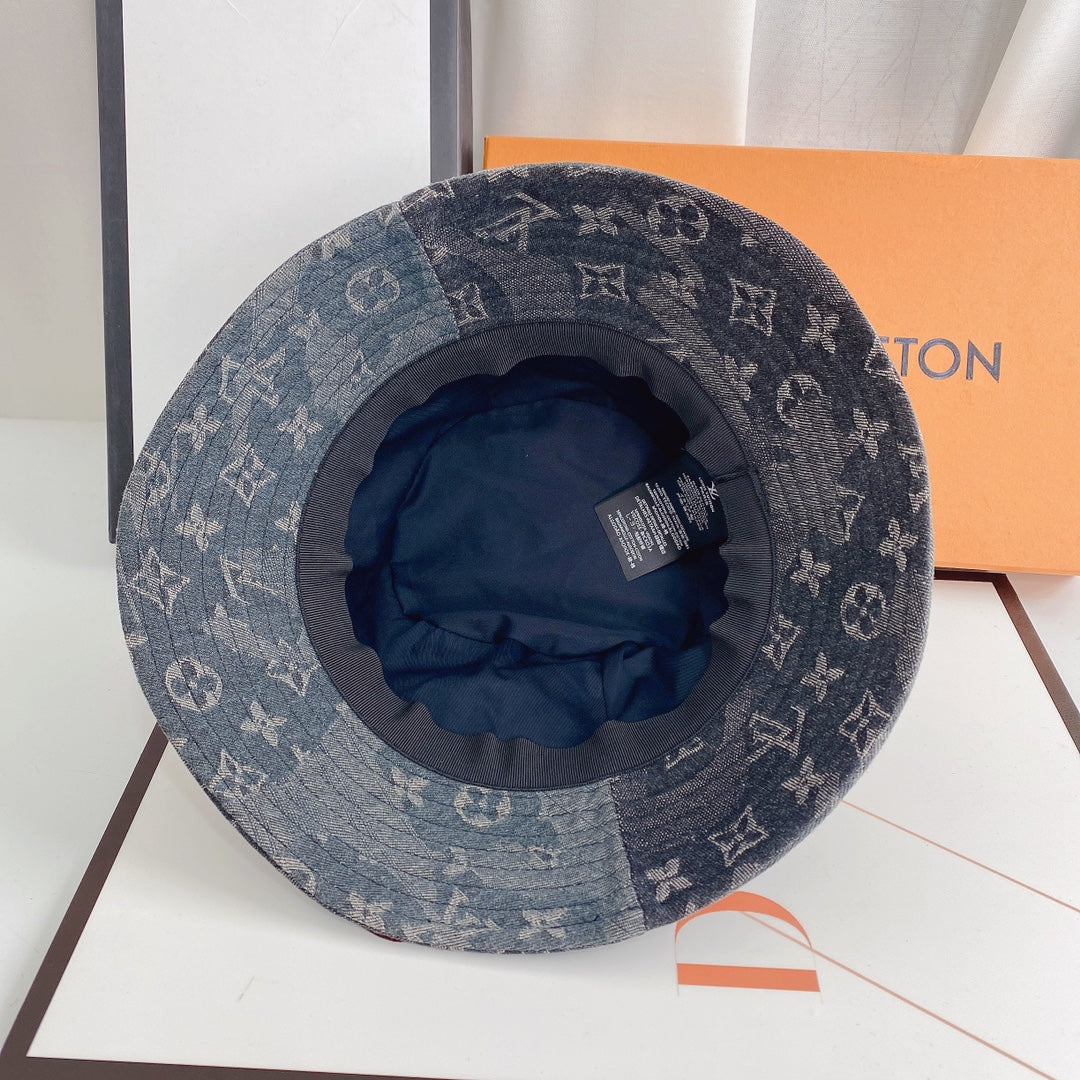 Luksa 1v Monograma Jacquard Denim Sitela Ĉapelo por Viroj & Virinoj