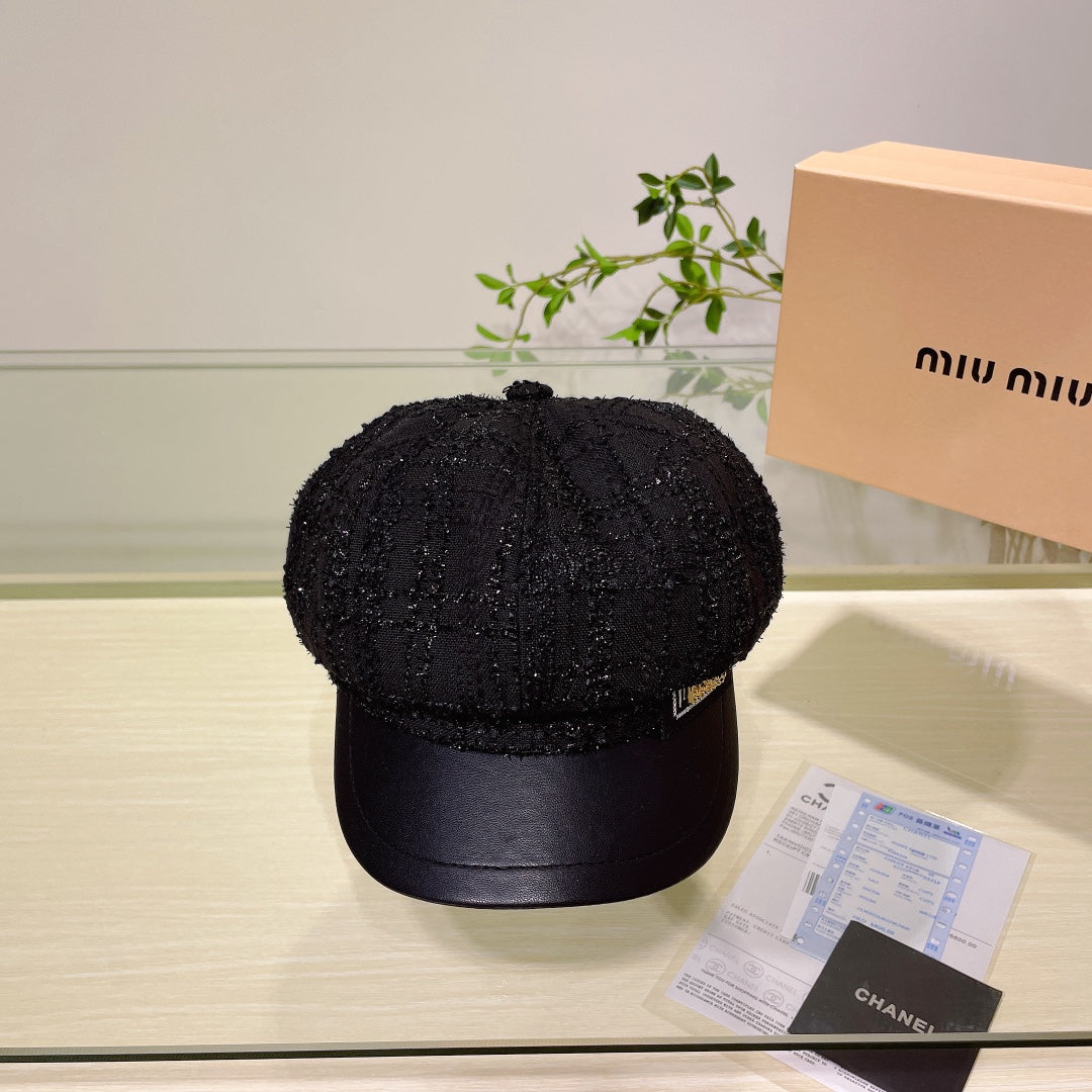 Lúxus Tweed Newsboy Cap | Lúxus hönnuður fyrir konur