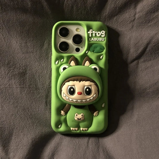 Cute Cartoon Labubu Zimomo Silicone with Stand | Bruna/Rozkolora - iPhone-Kazo
