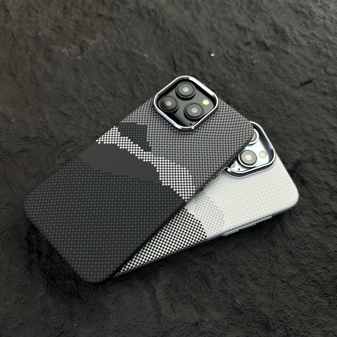 Coque de téléphone compatible MagSafe avec motif de pixels abstraits
