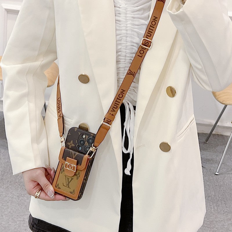 Luxury Card Holder Crossbody iPhone Case