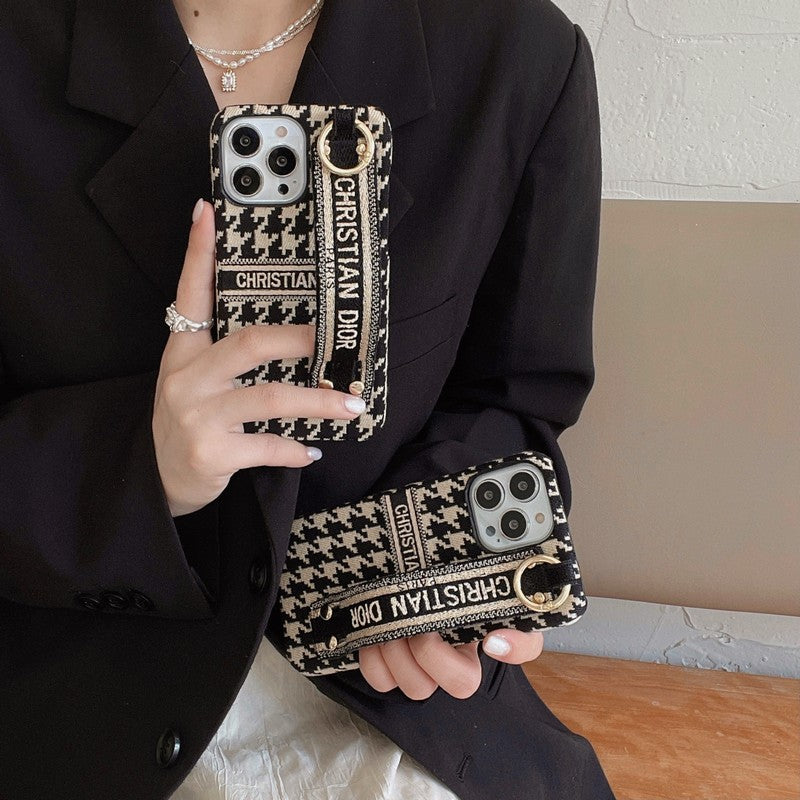 Μόδα θήκη για iPhone Houndstooth Wristband