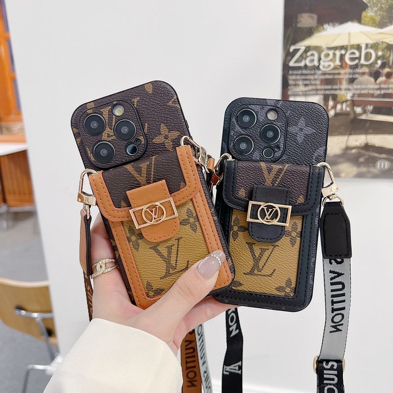 Luxury Card Holder Crossbody iPhone Case