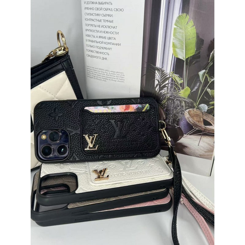 Luxury Four Colors Card Bag iPhone Case
