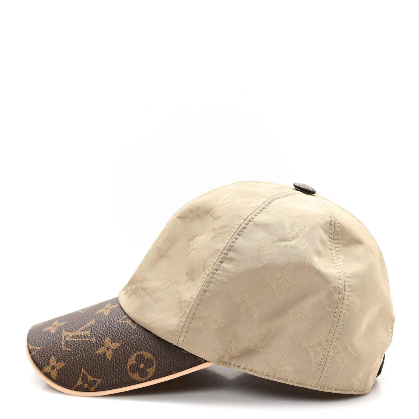 Beige baseballpet met contrasterende rand