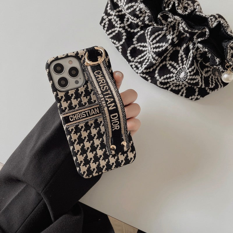 Μόδα θήκη για iPhone Houndstooth Wristband