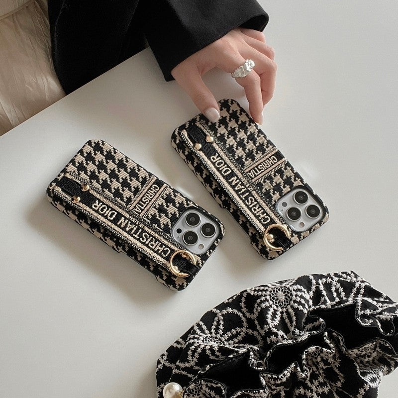 Μόδα θήκη για iPhone Houndstooth Wristband