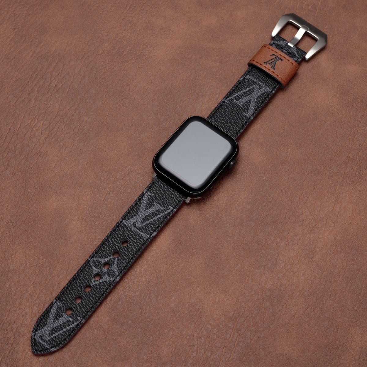 Læder Monogram Apple Watch Remme