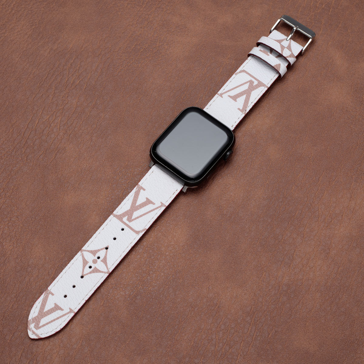 Apple-Watch-Armbänder aus Leder mit Monogramm