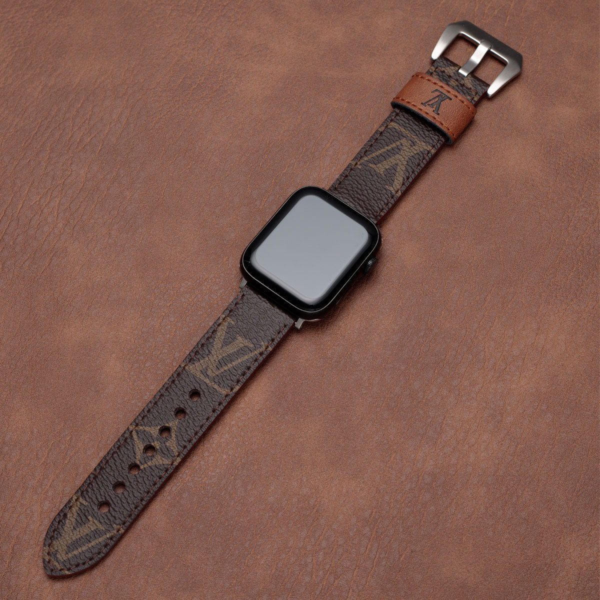 Læder Monogram Apple Watch Remme