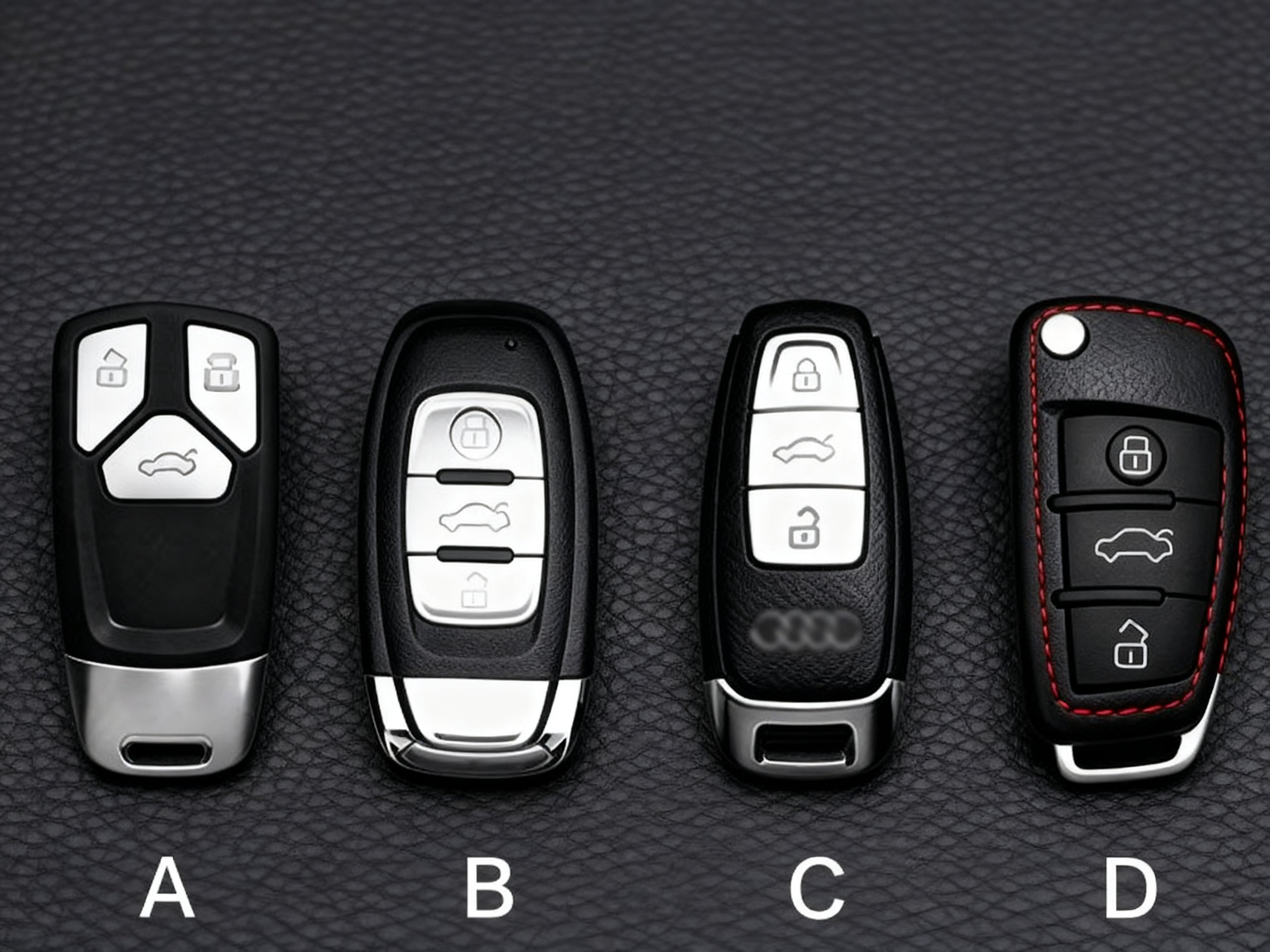 Top Grain Leather Audi Key Case