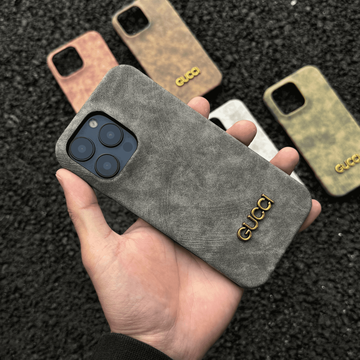 Klassisk iPhone-etui i vintage ruskindsstil