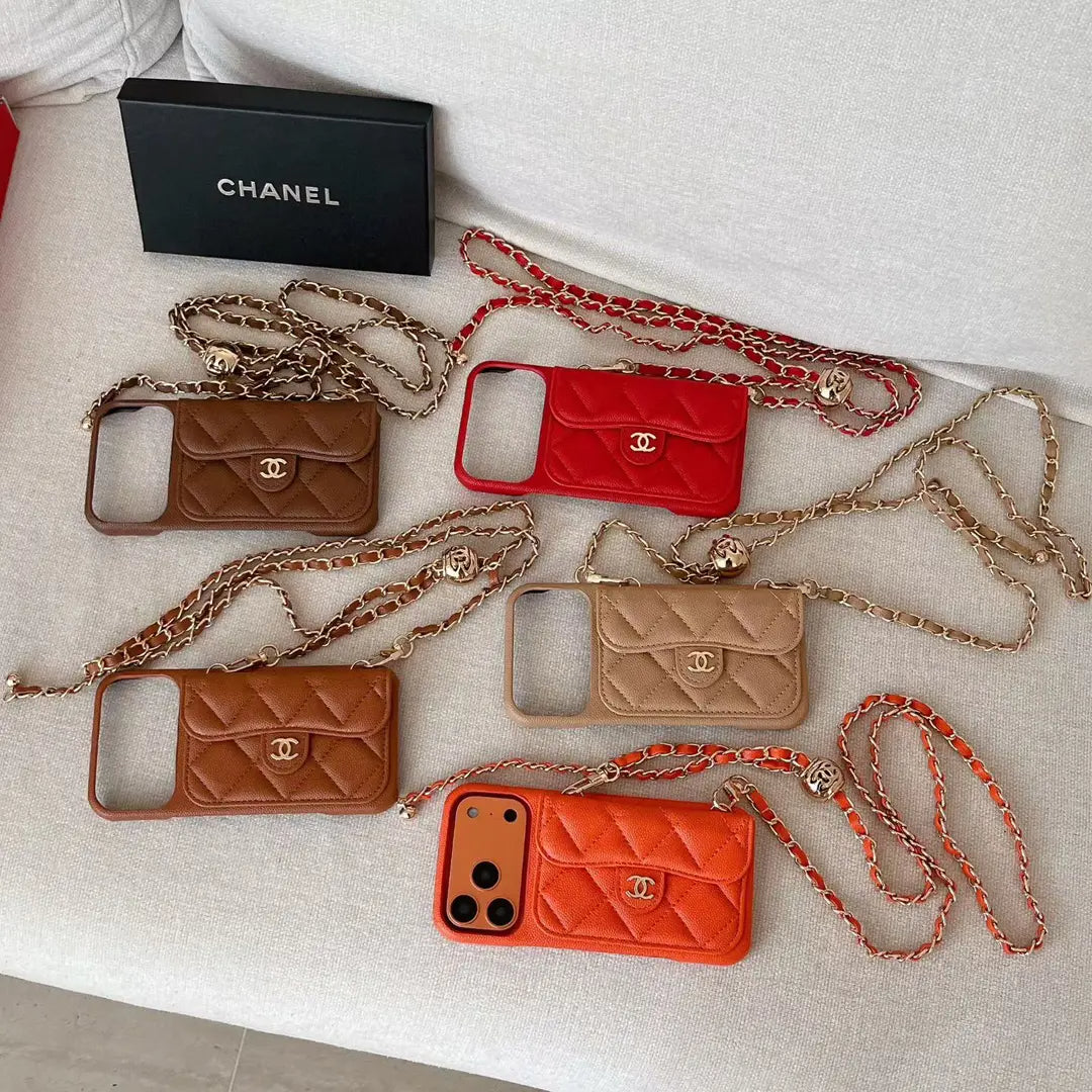 Luxury Wallet iPhone Case With Hand /Crossbody Chain