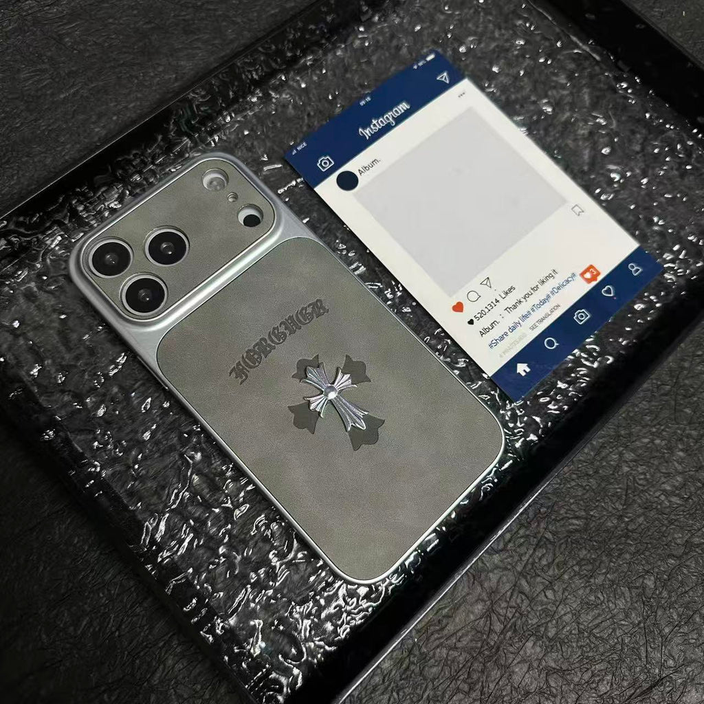 Chrome Hearts Cross Leather iPhone Case