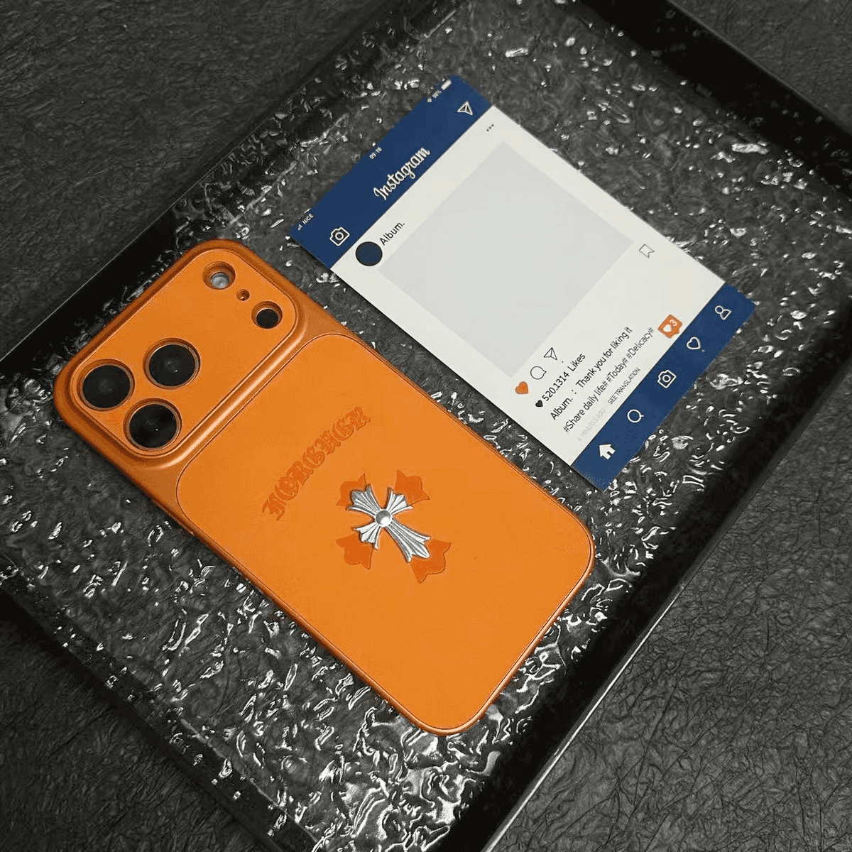 Chrome Hearts Cross Leather iPhone Case