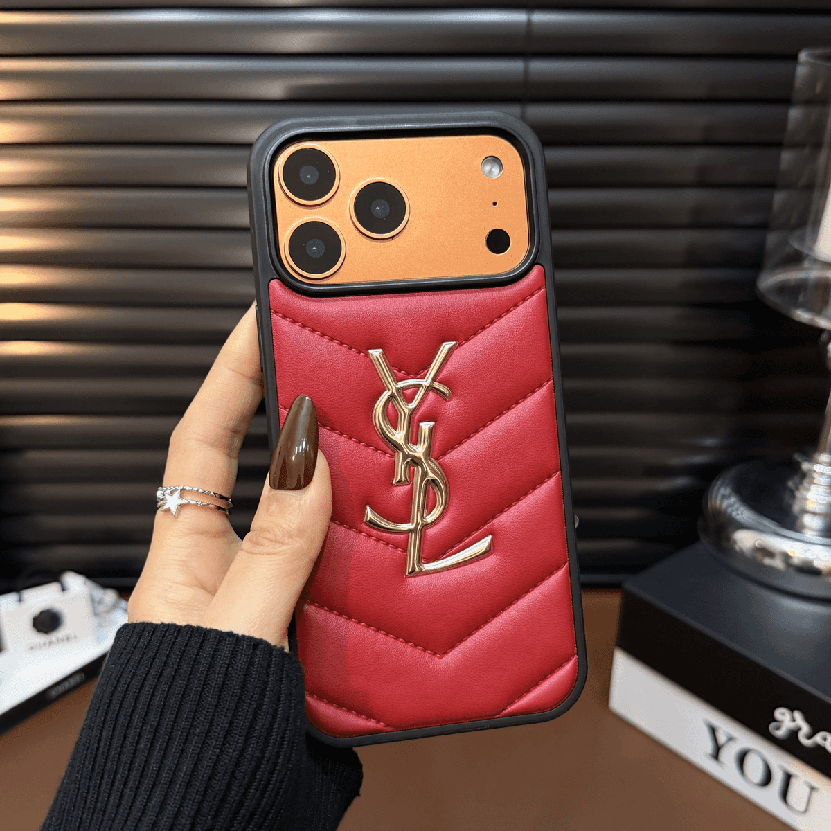 Luxury Quilted Leather iPhone Case — Shockproof Slim Protective Cover