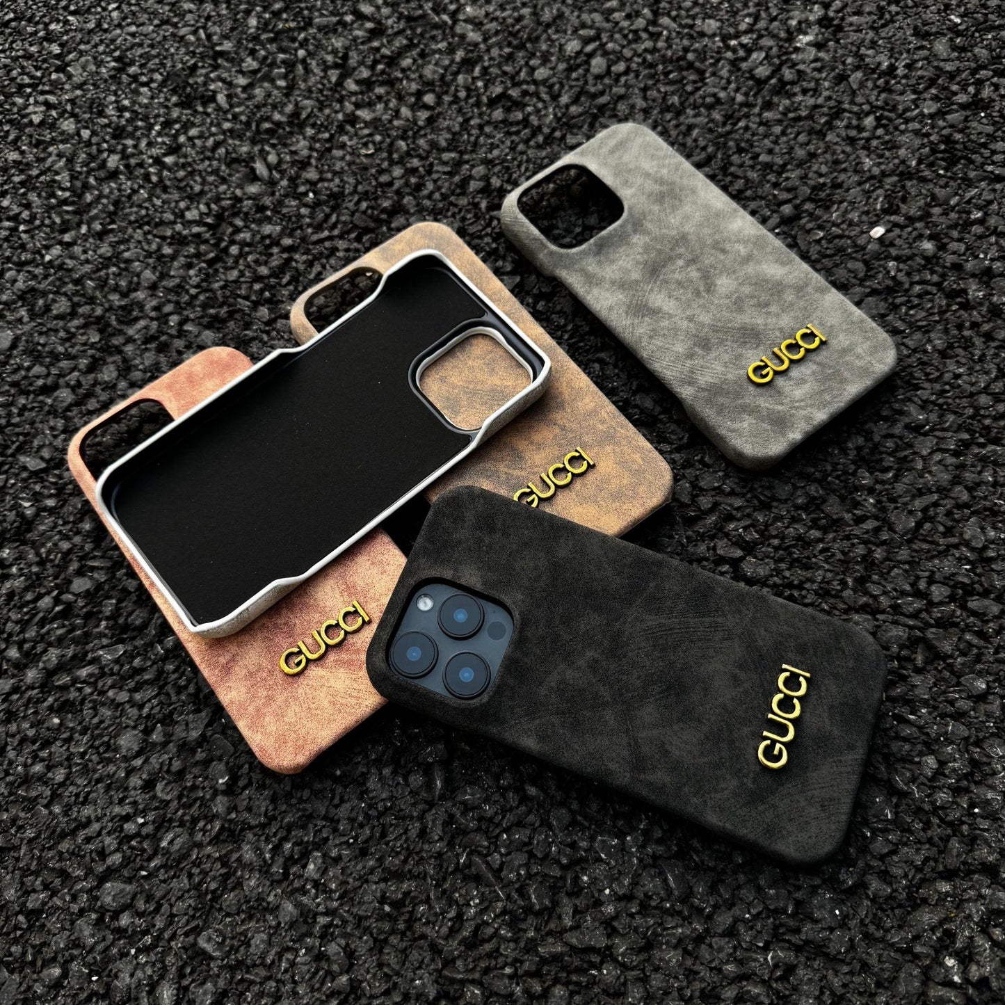 Klassisk iPhone-etui i vintage ruskindsstil