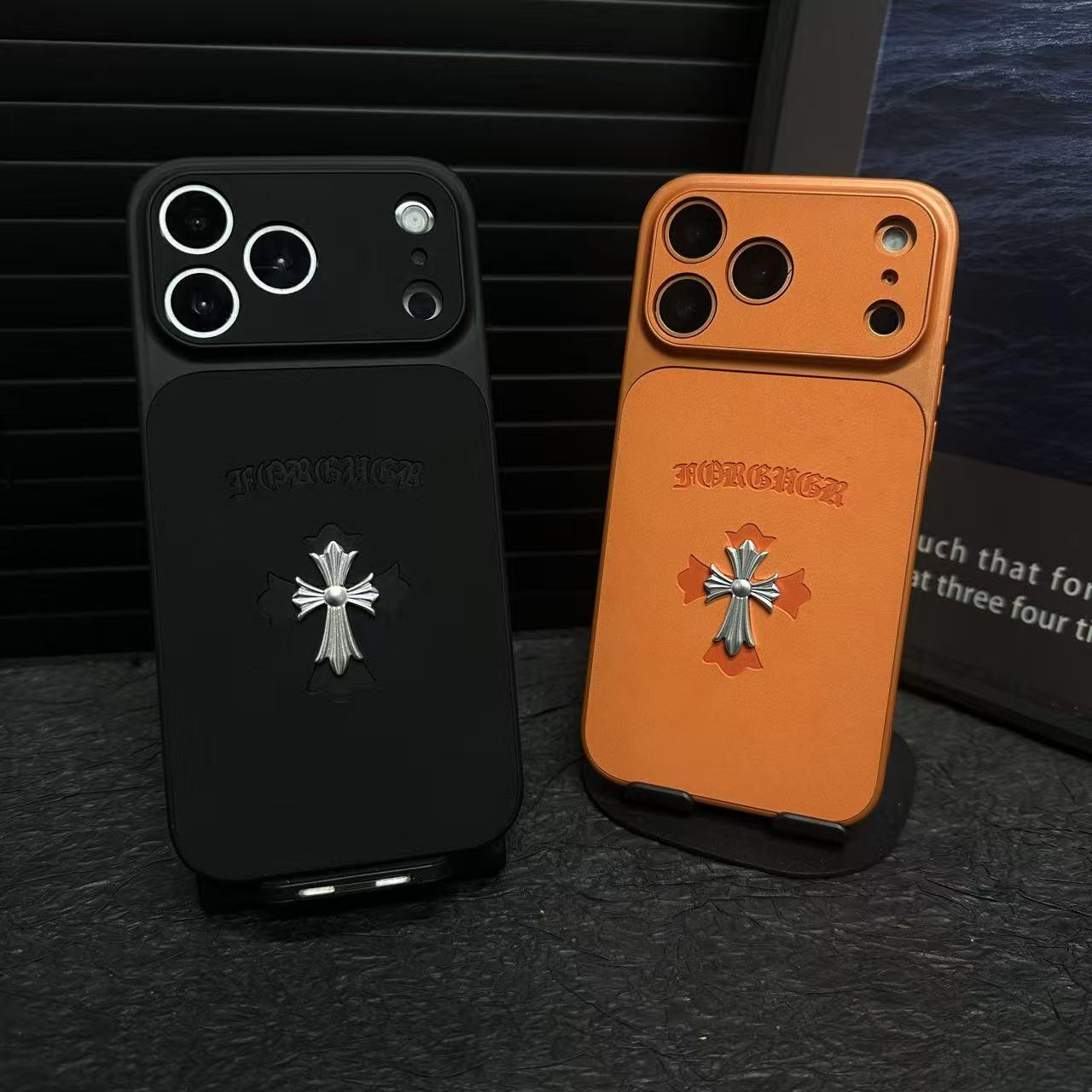 Chrome Hearts Cross Leather iPhone Case