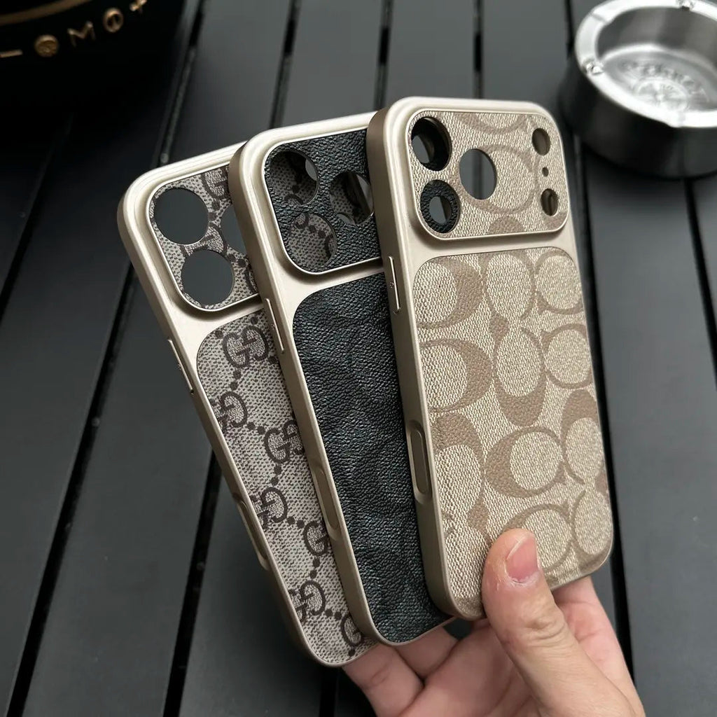 Luxury Pattern Leather Phone Case With Shockproof Edges