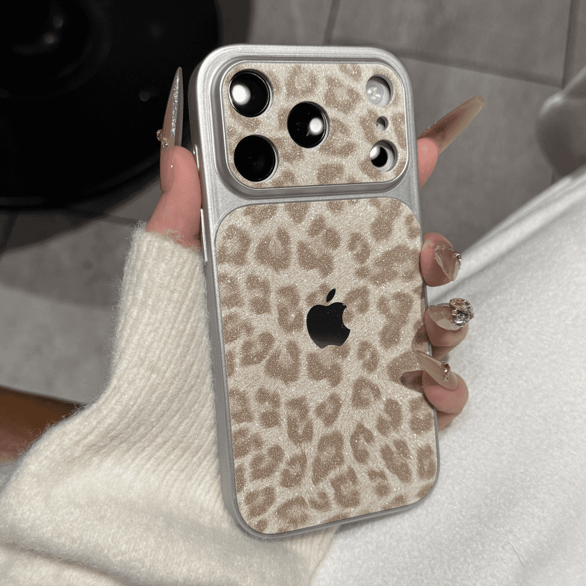 Leopard Print Glitter Phone Case — Sparkling Protection with Sleek Design