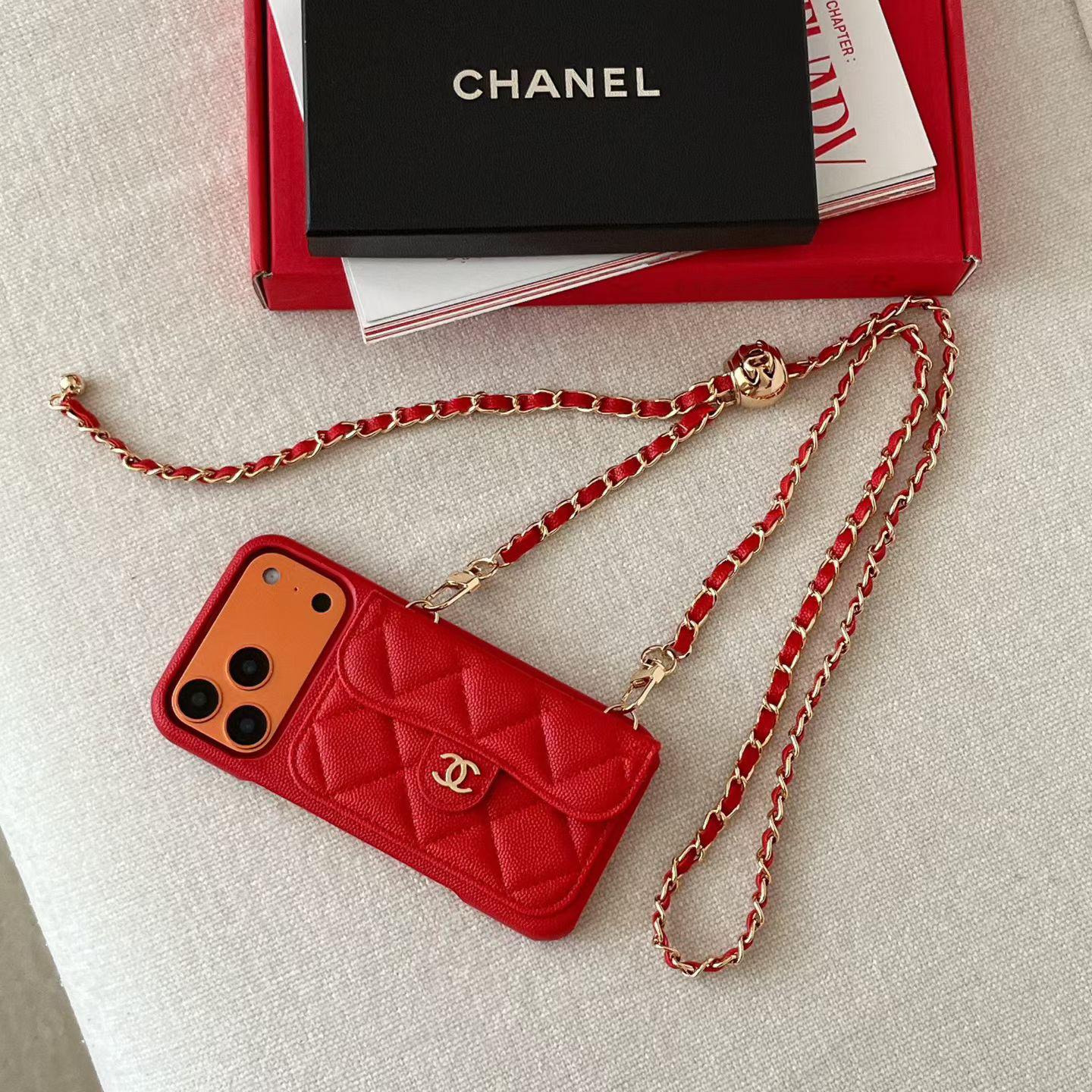 Luxury Wallet iPhone Case With Hand /Crossbody Chain