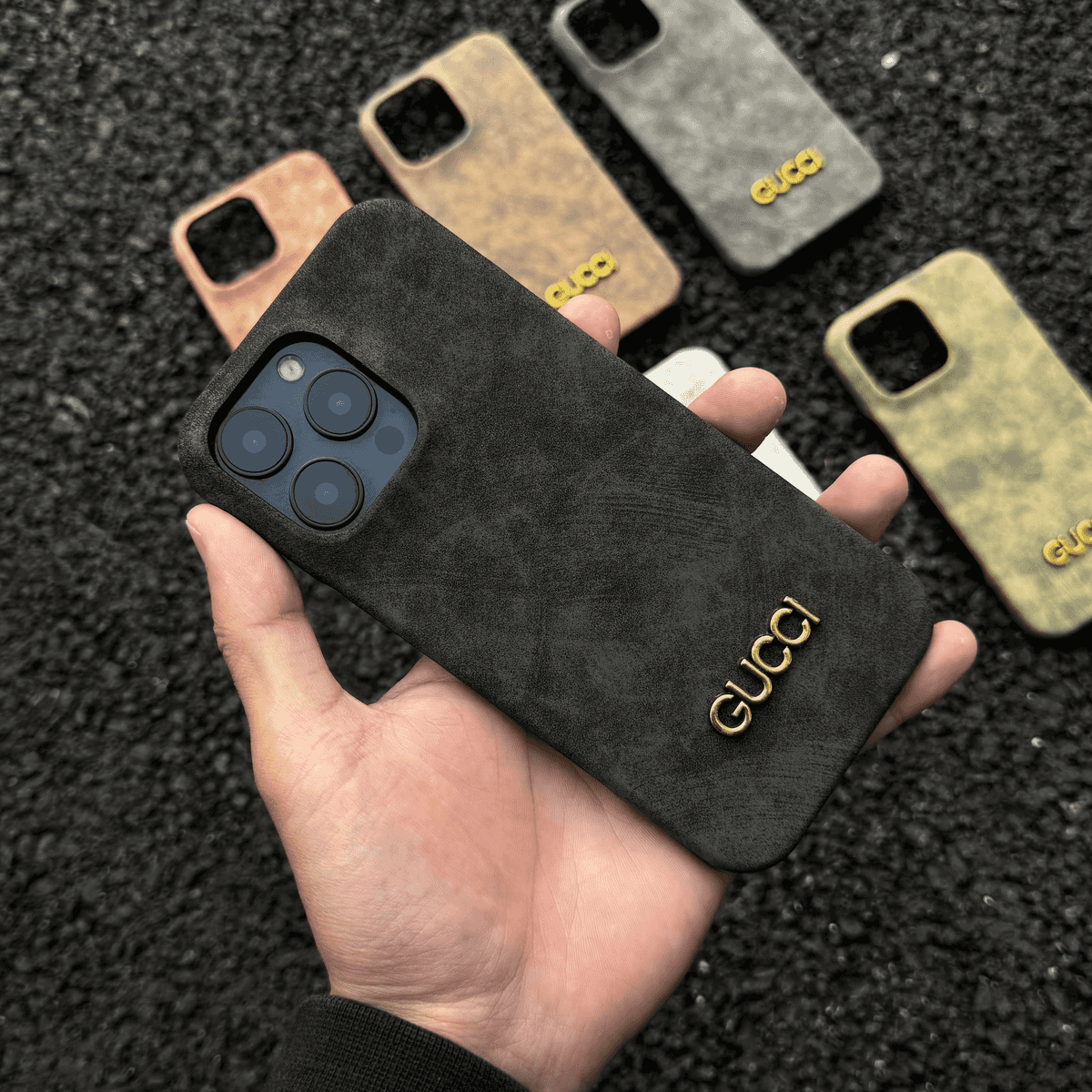 Klassisk iPhone-etui i vintage ruskindsstil