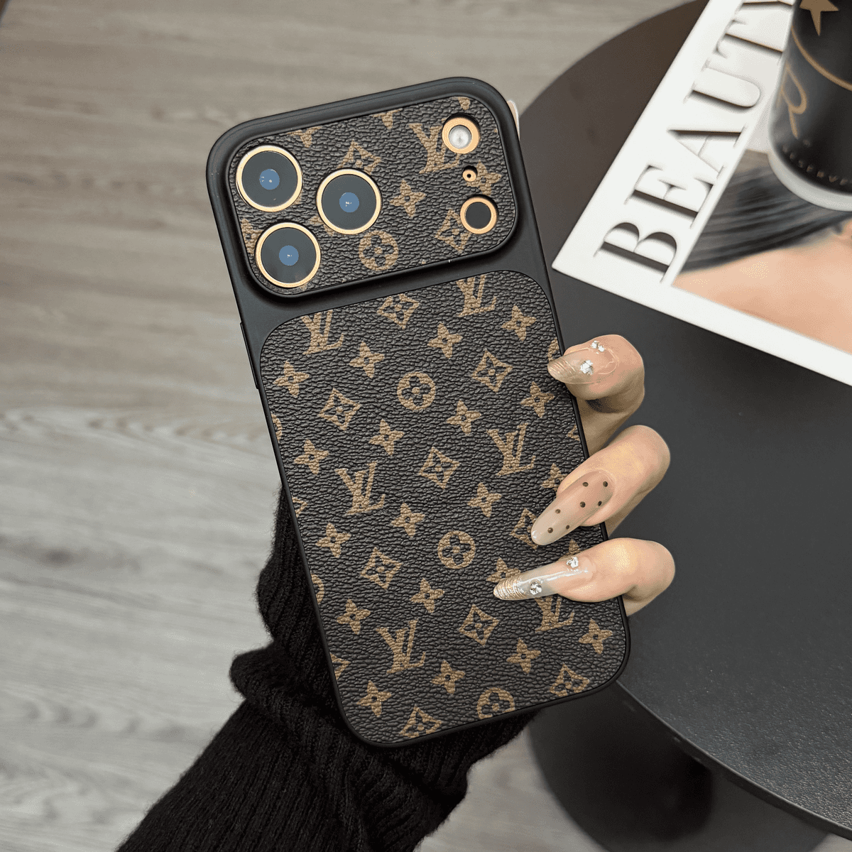 MagSafe Classic Monogram Leather iPhone Case