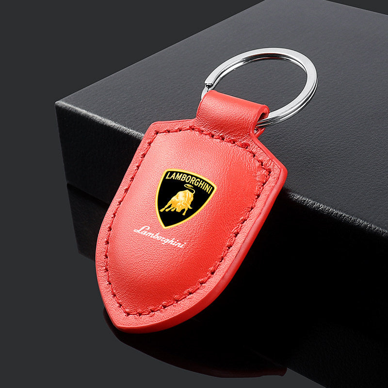Lamborghini Crest Emblem aitoa nahkaa oleva avaimenperä