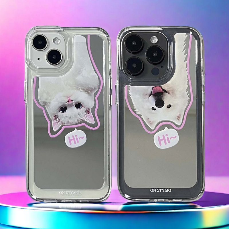 Spegula iPhone-Kazo | Paro Katoj & Hundoj Saluton (Aĉetu 2 kaj ricevu 50% rabaton en unu)